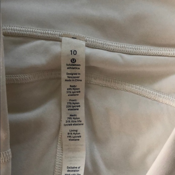 Lululemon Crop Leggings Sz10 - White - Picture 3 of 5